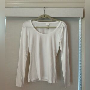 H&M Basics White Long Sleeve Shirt- Small
